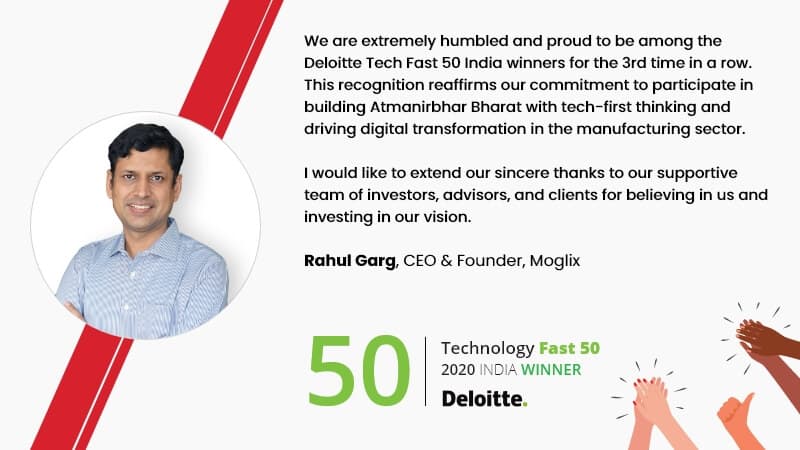 Moglix amongst Deloitte’s 2020 Technology Fast 50 India list for the 3rd time in a row