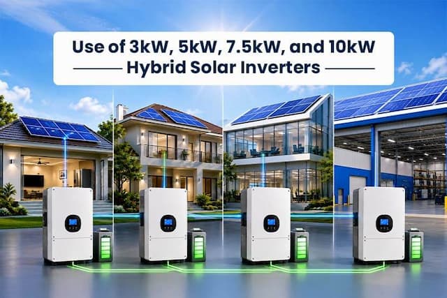 Use Of 3kw, 5kw, 7.5kw, And 10kw Hybrid Solar Inverters