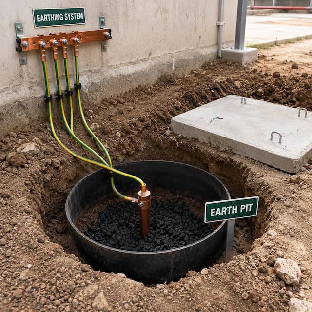 Earthing system and earth pits